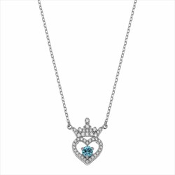 Colgante Disney Plata AG0072C Corazón Princesa Azul