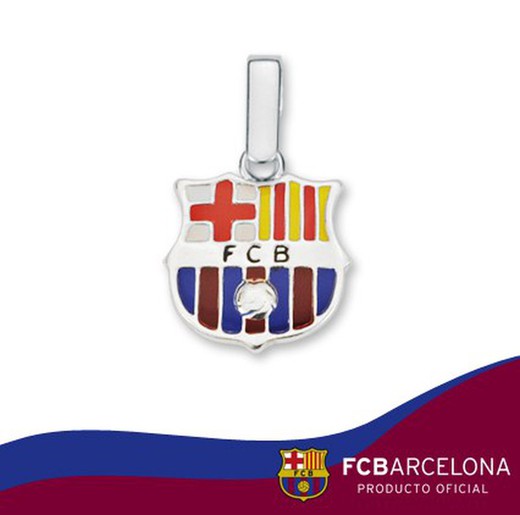 FC Barcelona zilver geëmailleerde hanger 14 mm 10-017