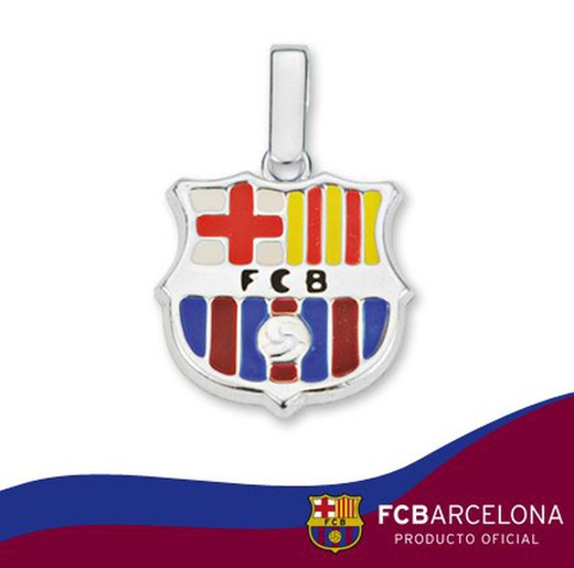 Colgante FC Barcelona Plata Esmaltado 16mm 10-016