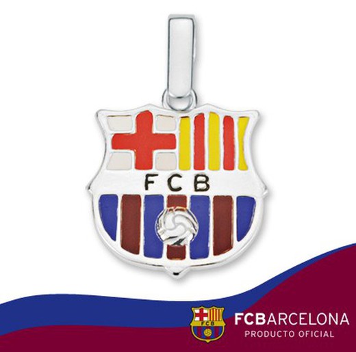 Colgante FC Barcelona Plata Esmaltado 20mm 10-015