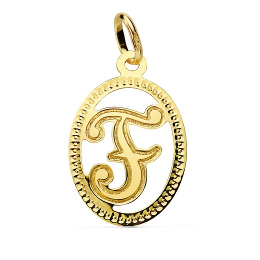Pendentif Rond Lettre F Or 18kts 16620-F