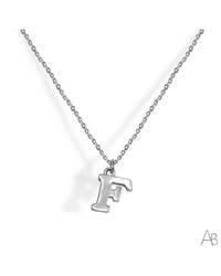 Lettre F Argent Argent Basique Pendentif CORV18F