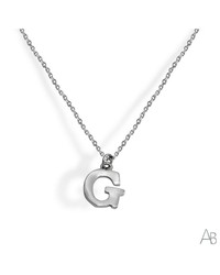 Letter G Silver Argent Basic Pendant CORV18G