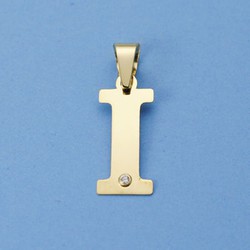 Pendentif Lettre I Or 18k Zircone 16100-I