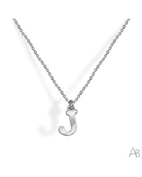 Letter J Silver Pendant Argent Basic CORV18J