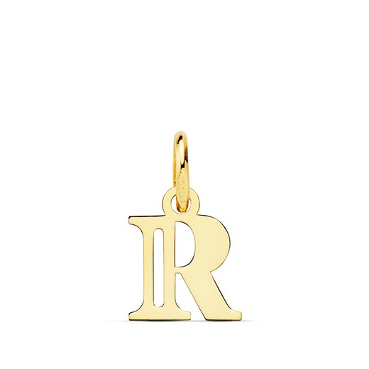 18kts Gold Letter R Pendant 16222-R