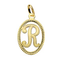 Pendentif Rond Lettre R Or 18kts 16620-R