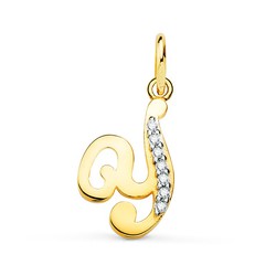 Pendentif Lettre Y Or 18k Zircons 16740-Y