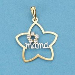 Pingente de Flor Mama em Ouro 18k 16052