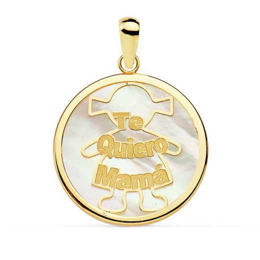 Pendentif Girl Mama en Or 18kts 20mm 16941 Nacar