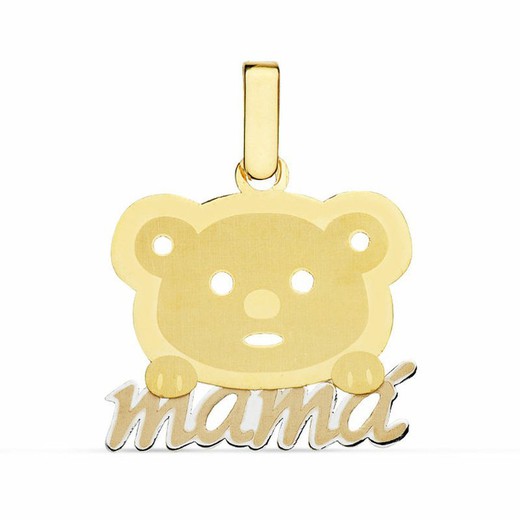 Mama Bear 18k Gold Pendant 21x17mm 16589