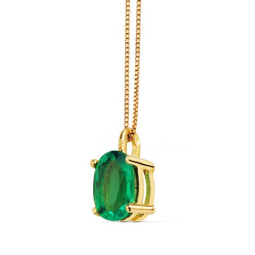 Αλυσίδα κρεμαστό χρυσό 18 καρατίων 42cm Emerald 0.79QT 18967-3ES