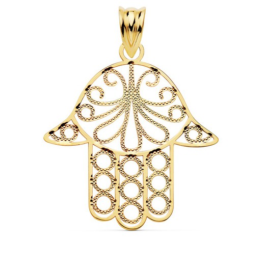 18kt Gold Pendant Hand of Fatima 07000318