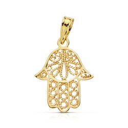 18kt Gold Pendant Hand of Fatima 12000279