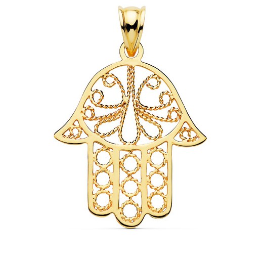 18kt Gold Pendant Hand of Fatima 26000994