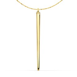 18kt Gold Pendant Spike 30X2mm Venetian Chain 43+3cm 22086