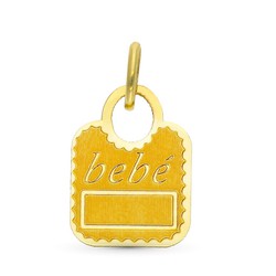 Pendentif en Or 9kts 14x10mm 9K16401 Bavoir Bébé