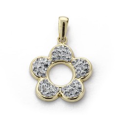 Pendentif en or 9 carats 16x14 mm 9K18153-5 Zircone