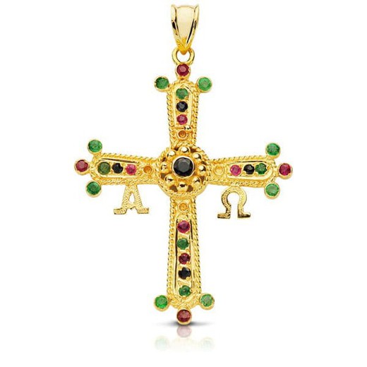 9 karat guld vedhæng 40x34 mm 9K13674 Covadonga Cross