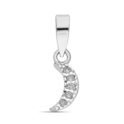 Pendentif en or blanc 9 carats 8x4 mm 9KP1918-OB Diamants