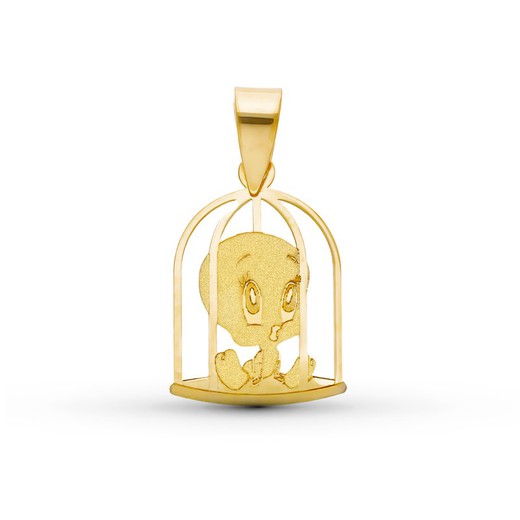 18kt Gold Tweety Cage Pendant 12x9 mm Baby 15657-5