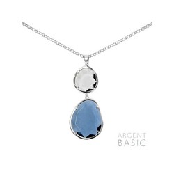 Argent Basic Silber Anhänger Double Blue Stone PERS002DA