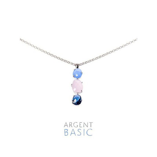 Ciondolo in argento Argent Basic Triple Blue e Pink Stone PERS001TM