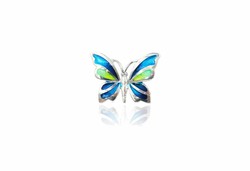 Colgante Plata Arior 1172806EPU Mariposa Azul Bicolor Verde