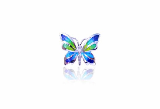 Colgante Plata Arior 1172808EPU Mariposa Azul Bicolor Verde