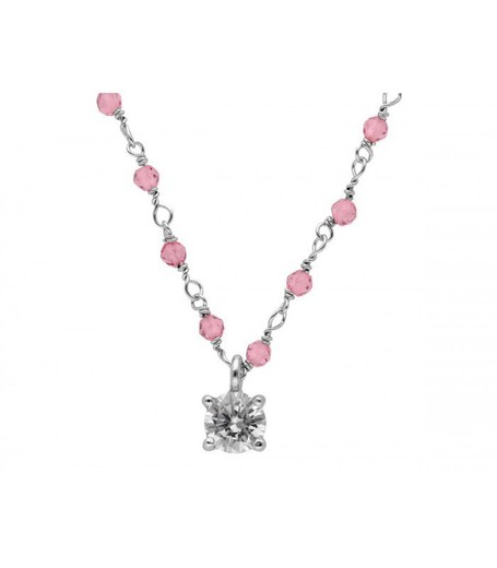 Colgante Plata Liska  LAF6481CL-R Circonitas Rosadas