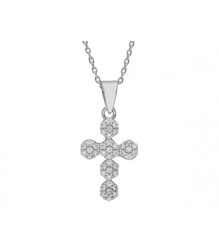 Colgante Plata Liska Mujer LAD4747CL Cruz Hexágonal Circonitas