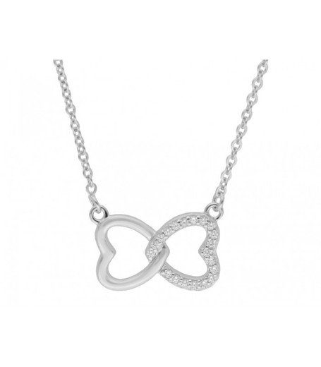 Colgante Plata Liska Mujer LAD7094CL Corazones Entrelazados Circonitas