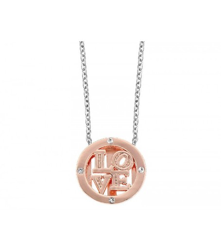 Colgante Acero Bicolor Rosa Liska Mujer LM28CD-R Love Circonitas