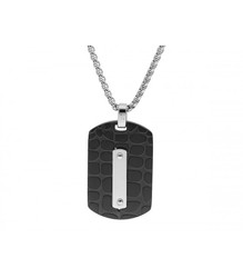 Collar Acero Liska Hombre 86CD324 Placa Negra