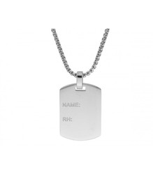 Collar Acero Liska Hombre 86CD325 Placa Name RH