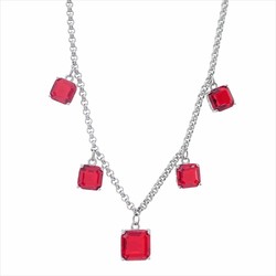 Collar Acero Sovrani AV0506 Piedras Rojas