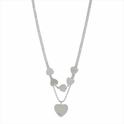 Collar Acero Sovrani AV0525 2 Cadenas Con Corazones