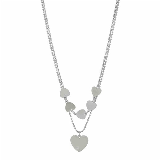 Collar Acero Sovrani AV0525 2 Cadenas Con Corazones