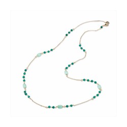 Collar Bronce 100cm Sovrani J9037 Dorado Eveline Piedras Verdes