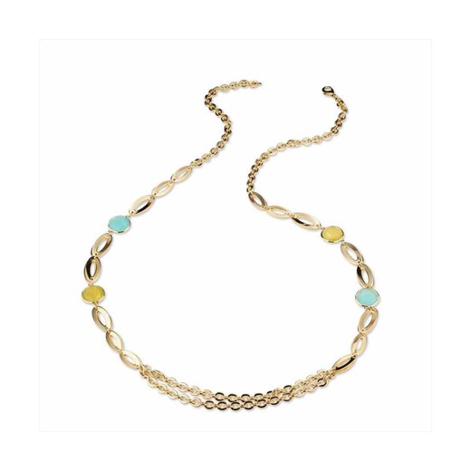 Collar Bronce 85cm Sovrani J8750 Dorado Eslabones Cristal Amarillo