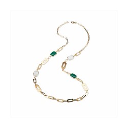 Collar Bronce 86cm Sovrani J8715 Dorado Cristales Gris Verde