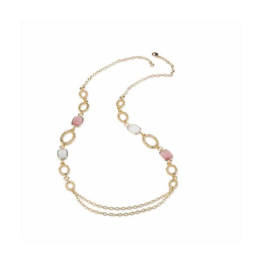 Collar Bronce 90cm Sovrani J8727 Dorado Cristales Rosados