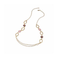 Collar Bronce 90cm Sovrani J8736 Dorado Piedra Rosa Fucsia