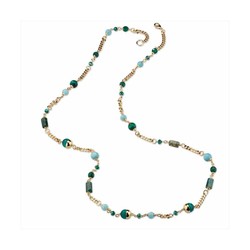 Collar Bronce 96cm Sovrani J9008 Dorado Therese Piedras Verdes