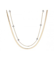 Collar Doble Plata Dorada Liska LAF6447CL-D Circonitas