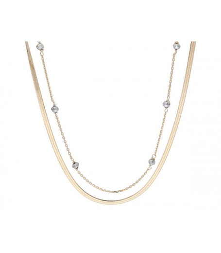 Collar Doble Plata Dorada Liska LAF6447CL-D Circonitas