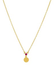 Marea Mini Sfera Collana Donna Argento Fucsia Zirconia Oro 18kt D02007 / AX Gold