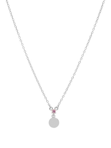 Mini Sphere Marea Necklace for Women Silver Pink Zirconia D02007 / AR