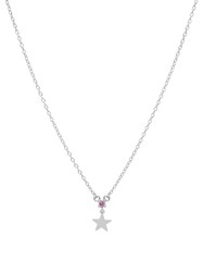 Mini Star Marea Ketting voor Dames Zilver Roze Zirkonia D02007 / BB