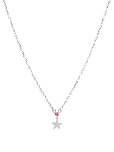 Mini Star Marea Halskæde til Kvinder Sølv Pink Zirconia D02007 / BB
